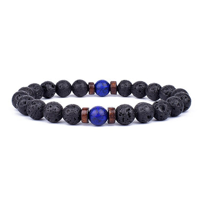 Pulseira de Pedra Vulcânica para Homens Lava Madeira 8mm Contas Pulseira Buda Tibetano Corrente de Pulso Feminina Masculina Jóias Presente Novas Pulseiras