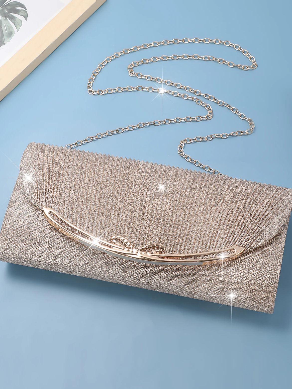 Ladies' wedding bride bridesmaid clutch bag elegant socialite party banquet evening dress bag detachable chain single-shoulder