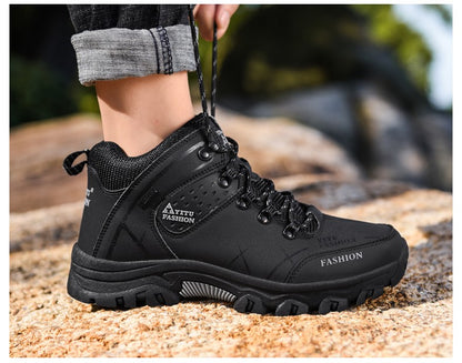 Botas de Neve Masculinas de Inverno Impermeáveis de Couro Tênis Super Quentes Botas Masculinas Botas de Caminhada ao Ar Livre Sapatos de Trabalho Tamanho 39-47