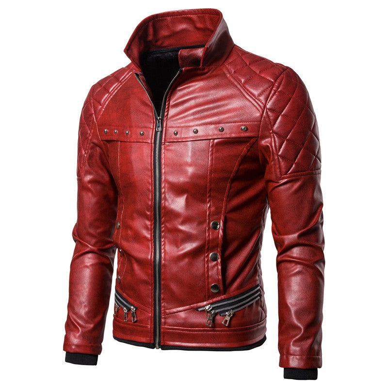 New Winter Fleece Motorcycle Leather Jacket Men Turn Down Fur Collar Slim Fit Warm PU Bomber Jackets Coats Mens Moto Biker Coat
