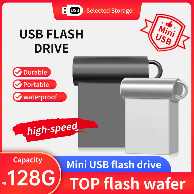 Mini Drive 128G Pendrive USB 64Gb de Alta Velocidade Pendrive Memória USB Stick 32Gb Metal Gb Pen Drive USB 8Gb USB Stick 128 Gb