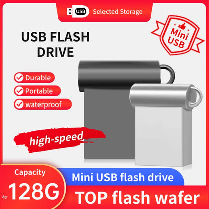Mini Drive 128G Pendrive USB 64Gb de Alta Velocidade Pendrive Memória USB Stick 32Gb Metal Gb Pen Drive USB 8Gb USB Stick 128 Gb