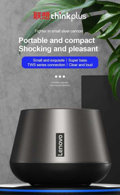 Caixa de Som Portátil Sem Fio Lenovo K3 Pro Bluetooth Mini Alto-falante Externo Coluna Sem Fio Som Surround de Música Estéreo 3D Baixo