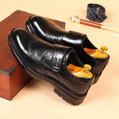 British Style New Oxford Shoes Men's Thick Soled Carved Blok Wedding Leather Shoes High-quality Designer Business Formal Loafers