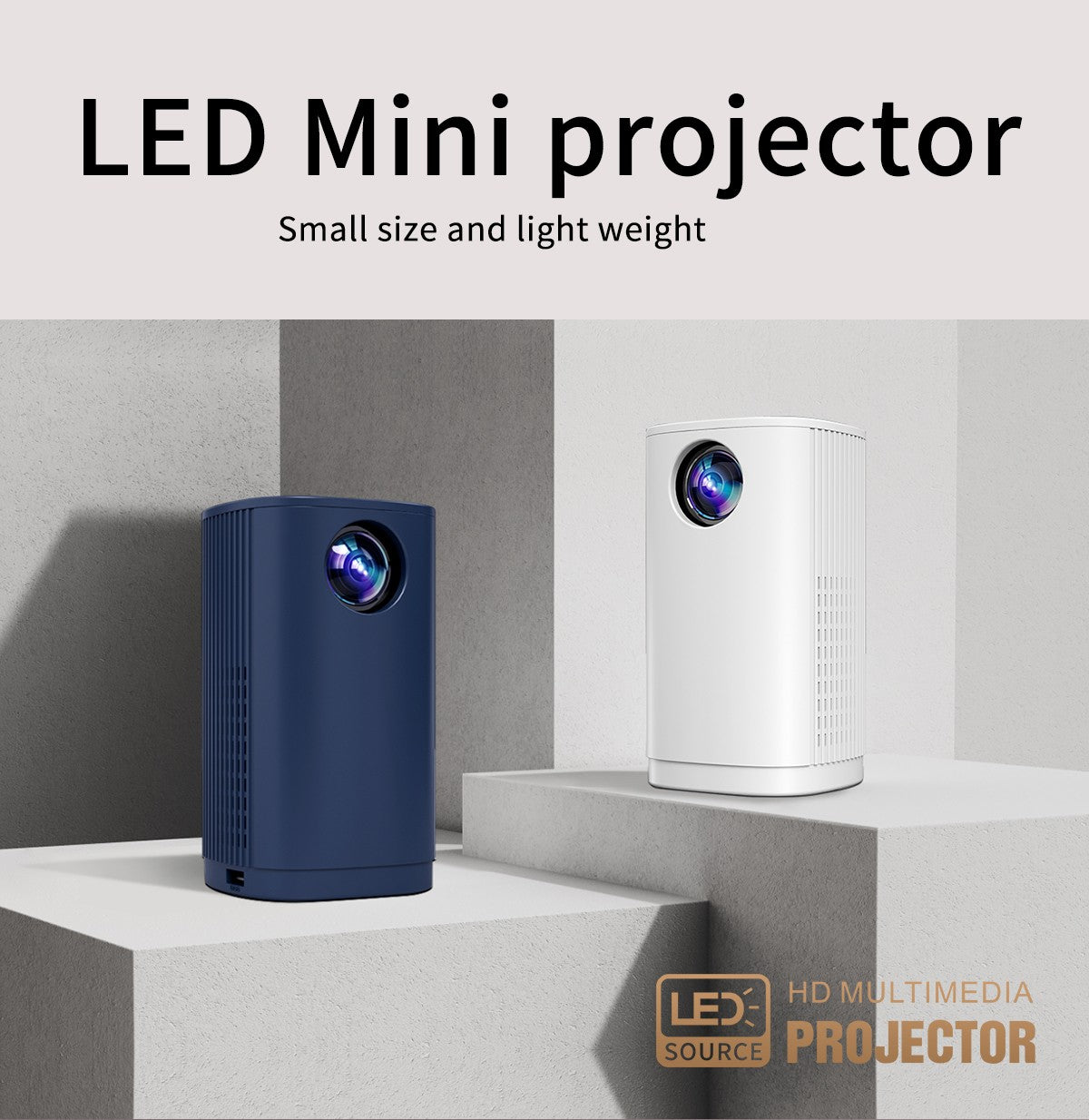 Smart Projector WIFI Mini Portable Home Theater Mobile Phone Same Screen Projector Support 4K LED Home Video Projector &Speaker