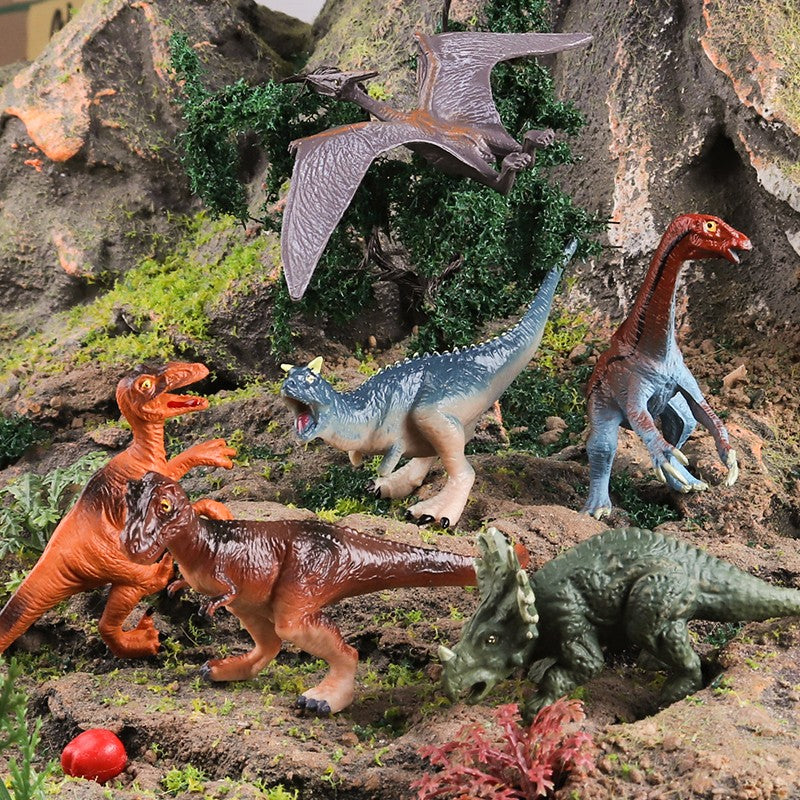 Oenux 12 Peças Pequeno Conjunto Dinossauro Jurássico Brinquedo T-Rex Velociraptor Espinossauro Mosassauro Modelo Coleção Boneco de Ação Brinquedo Infantil