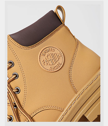 Men's Boots Autumn New High Top Workwear Boots British Style Korean Version Thick Soled Lace Up Anti Slip Warm Men Boots