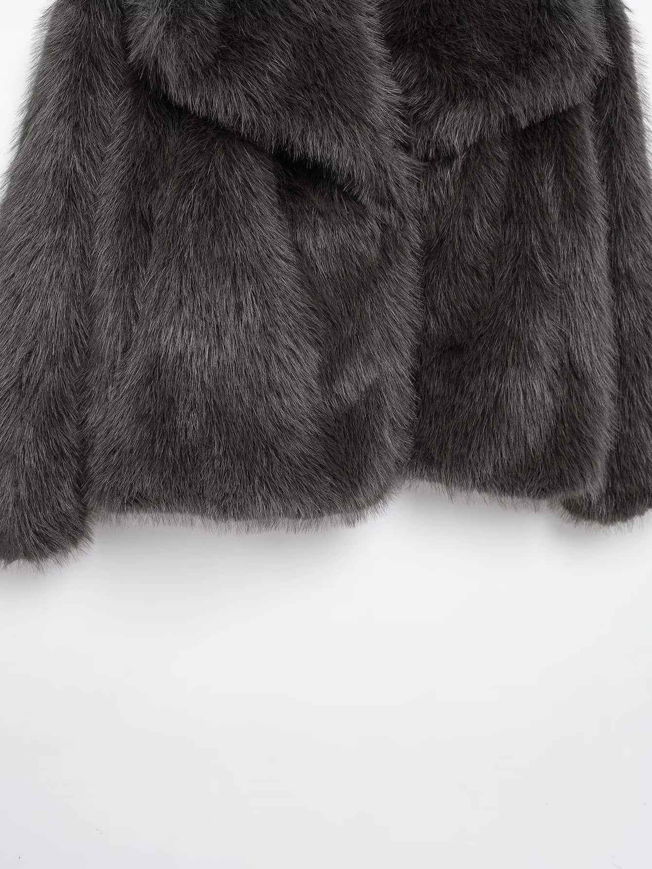 KONDALA 2025 Fall Winter Casual Faux Fur Brown Women Warm Jackets Streetwear Turn Down Collar Christmas Oversized Elegant Coats