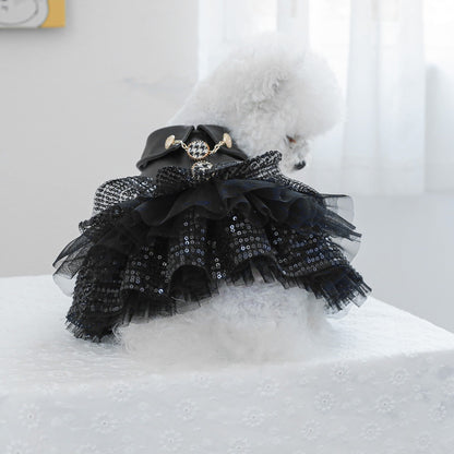 Roupa de Luxo para Cães Roupa de Princesa em Couro Preto Impermeável Outono Inverno para Cães Pequenos e Grandes Menina Menino Casaco XS XL Trajes Elegantes