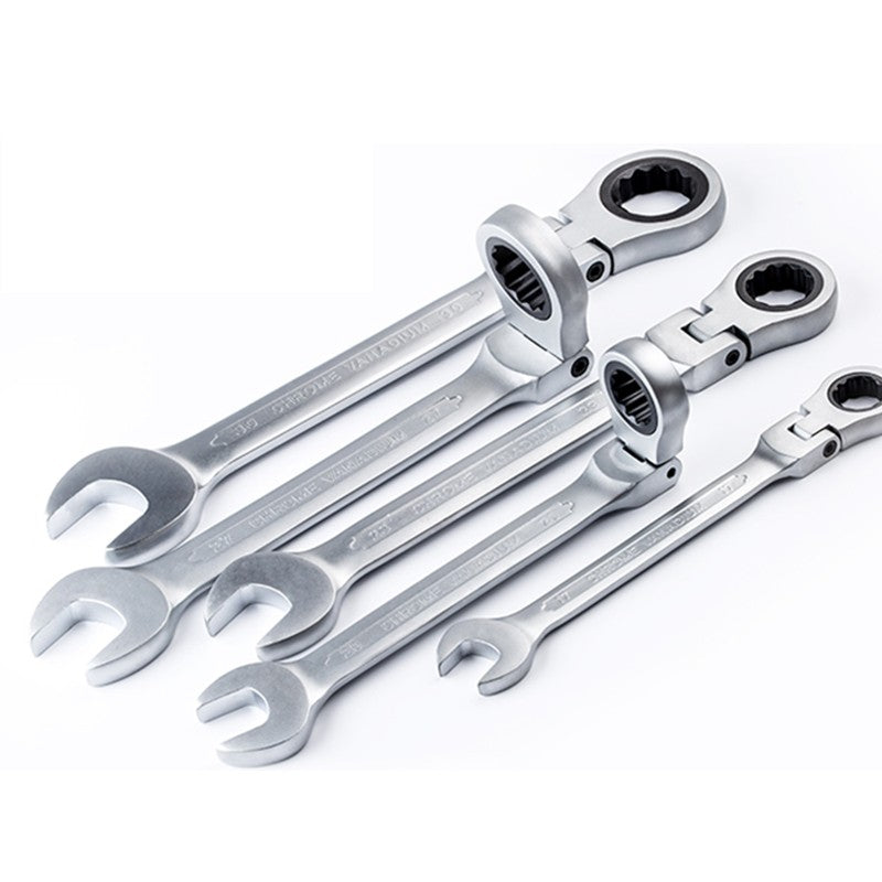 Chave Catraca Combinada, com Cabeça Flexível, Ferramenta de Catraca Dupla Função, Conjunto Combinado de Catracas com Abertura Flexível de 180 Graus