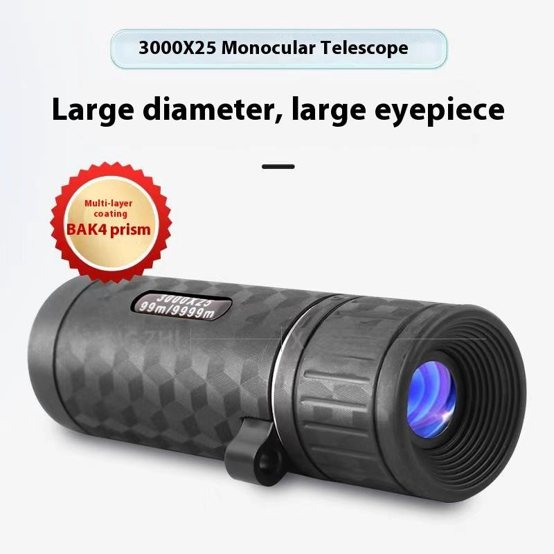 Monóculo 3000X25 Poderoso Portátil Prisma BAK4 Revestimento FMC Leve Mini Telescópio para Concertos Caça ao Ar Livre Acampamento