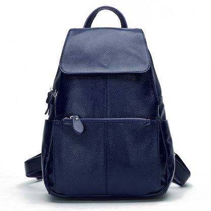 Zency Mochila Feminina Elegante Preta Branca Couro Genuíno Qualidade A++ Antifurto Grande Capacidade Mochila de Viagem Designer