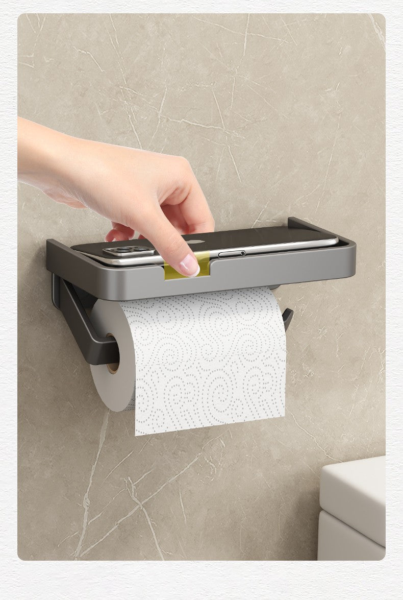 Toilet Paper Holder Aluminium Storage Rack Kitchen Towel Placement Of Seasoning Bottles Bathroom Wall Roll Of Paper Phone Storag