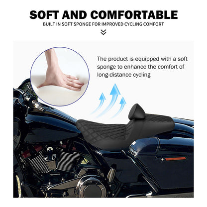 Assento Duplo de Motocicleta com Encosto para Piloto e Passageiro Para Harley Touring FLHR 2024-UP Road Street Glide CVO 2023