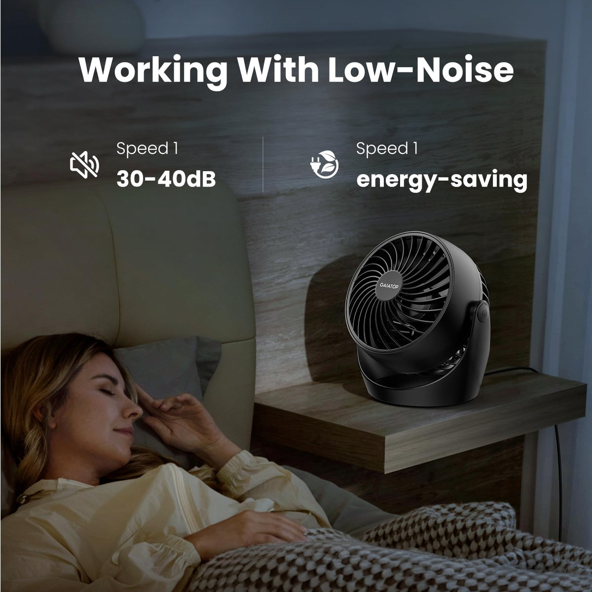 GAIATOP Air Circulator Fan, Portable Desk Fan Table Fan Dorm Fan, 5-Inch Small Fan 3 Speed with 360° Adjustable Tilt