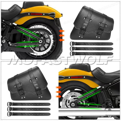Universal Accessories Triangle Synthetic Leather Motorcycle Side Saddle Bag for Cafe Racer ATV For Harley Sportster XL 883/1200