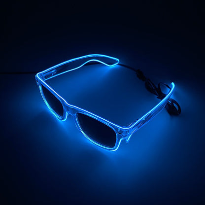 1PC Light Up LED Glasses Glow Sunglasses EL Wire Neon Glasses Glow in The Dark Party Supplies Neon Party Favors for Adults