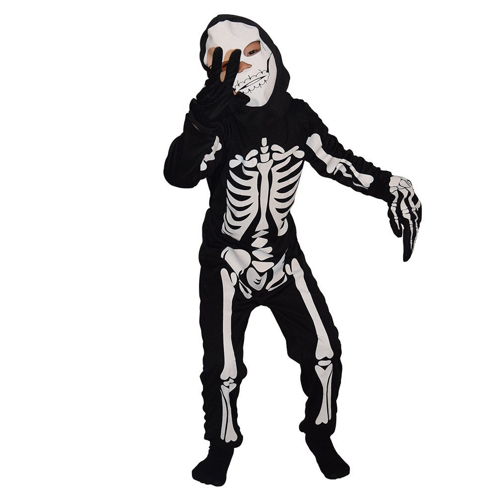Boy Scary Zombie Cosplay Costumes Skeleton Skull Costume Suit Halloween Costume girl Carnival Party Dress Up Jumpsuits And Mask
