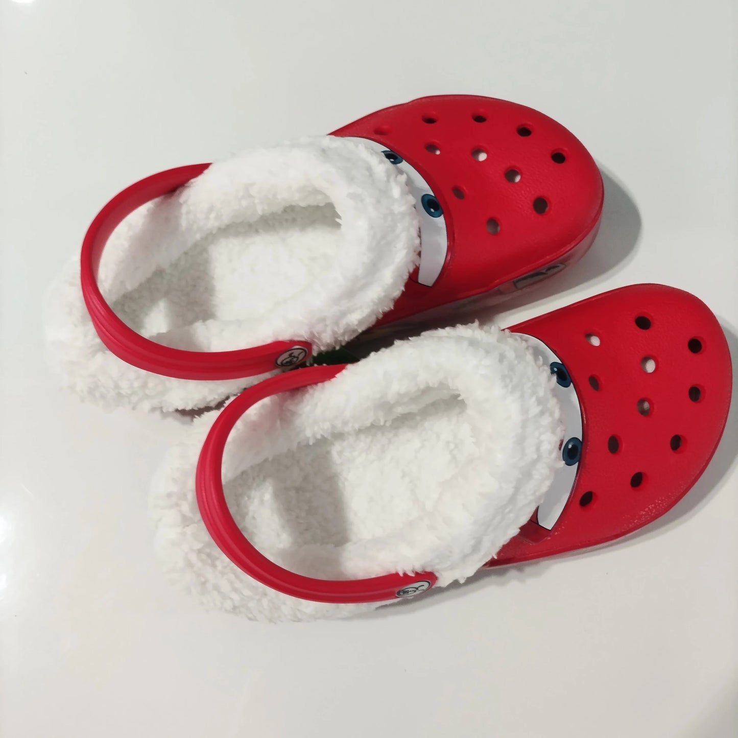 Mcqueen Pixar Desenho Animado Cor Sólida Chinelos de Lã Impermeáveis com Furos Sandálias Anime Periféricos Sapatos Casuais de Outono e Inverno para Adultos