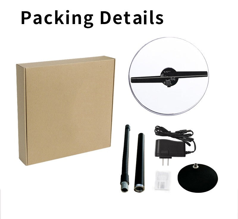 30CM WIFI 256Pcs Led 3D Hologram Logo Projector Advertising Holographic Fan For Event Rent And Shopping Mall Store