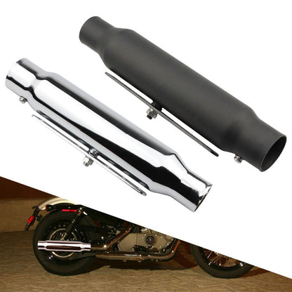 2PCS Universal Retro Motorcycle Exhaust Muffler Pipe 38/40/43/45mm For Harley Triumph CG125 Pit Bike Black Chrome