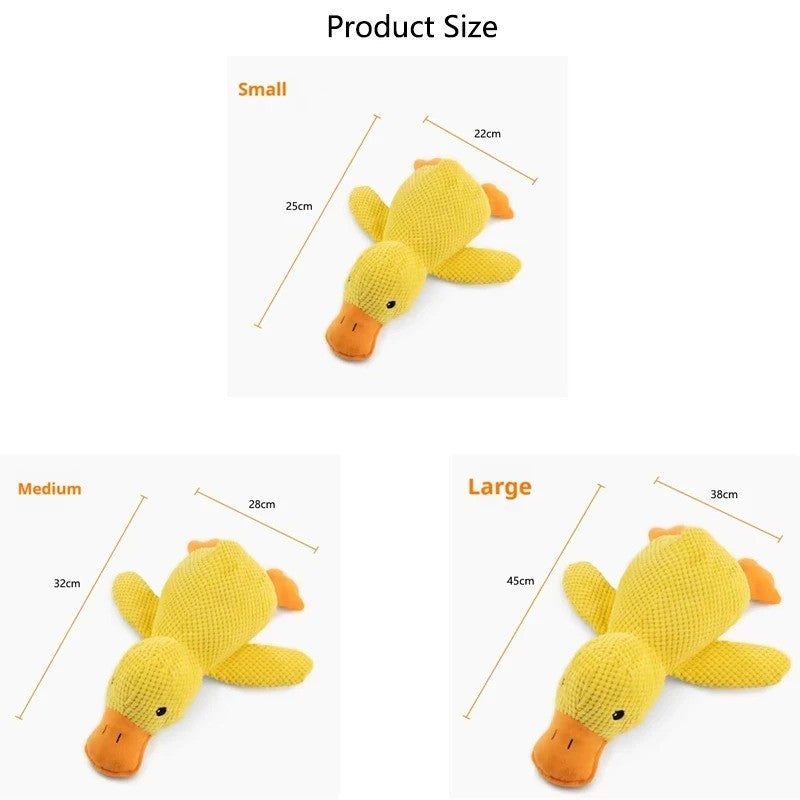 Brinquedo de Pelúcia de Pato Resistente a Mordidas para Cães Interativo Mastigação Limpeza dos Dentes do Filhote Grande Aliviador de Estresse para Animais de Estimação