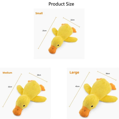 Brinquedo de Pelúcia de Pato Resistente a Mordidas para Cães Interativo Mastigação Limpeza dos Dentes do Filhote Grande Aliviador de Estresse para Animais de Estimação