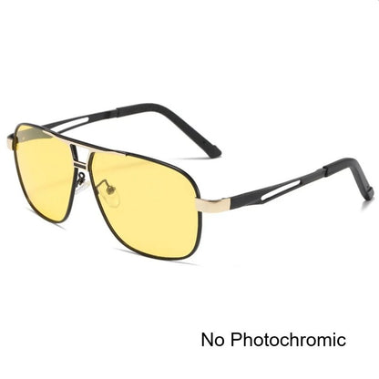 Men Night Vision Polarized Photochromic Sunglasses Aviator Style Yellow Color Change Lenses Driving Sun Glasses