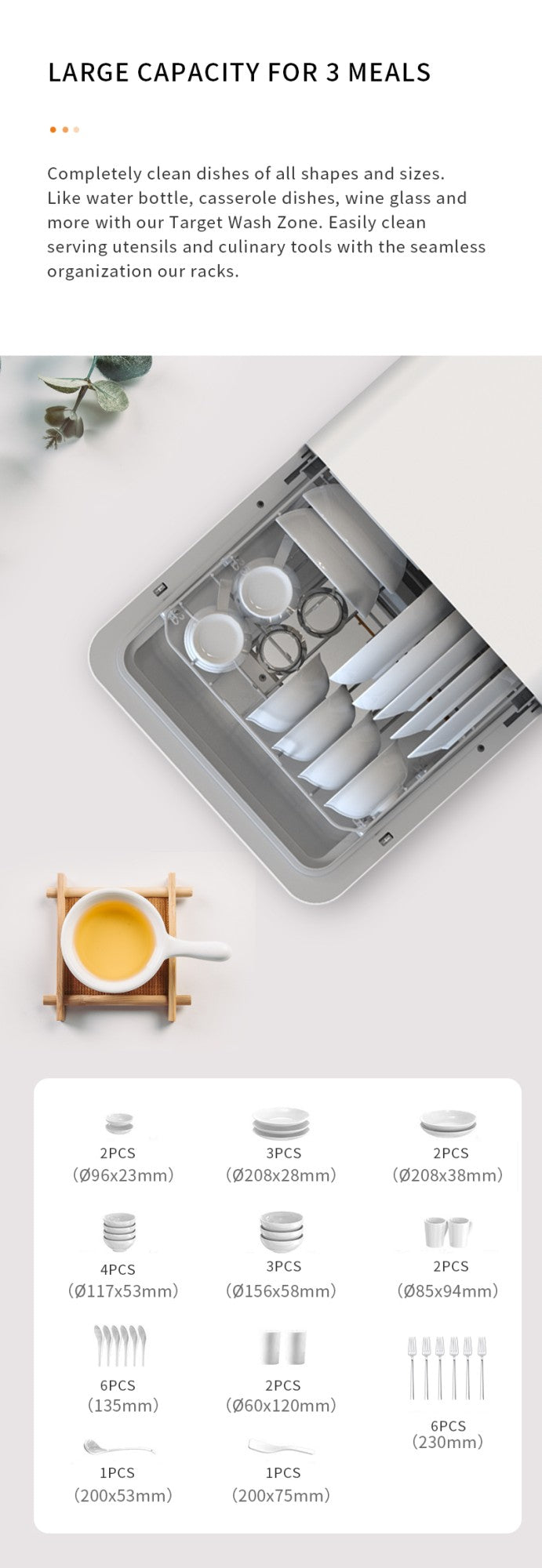 8 Sets Compact Built-in Stainless Steel Electric Dishwasher Customized Integrated  Dishwashing Machine Black Household Hotel