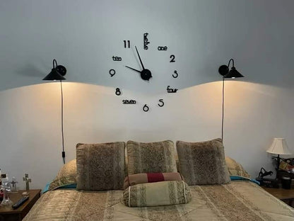 Frameless giant wall clock, modern home decoration,  bedroom, and   for home office. living room decoration