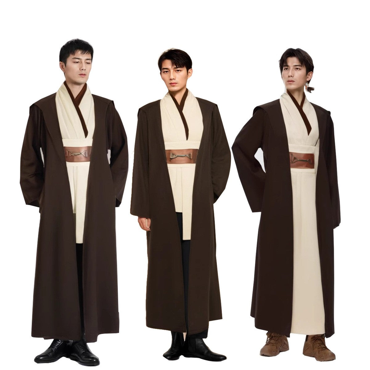 Halloween Jedi Cosplay Costume, Obi Wan Style Cosplay Robe, Retro Sci-Fi Stage Performance Costume