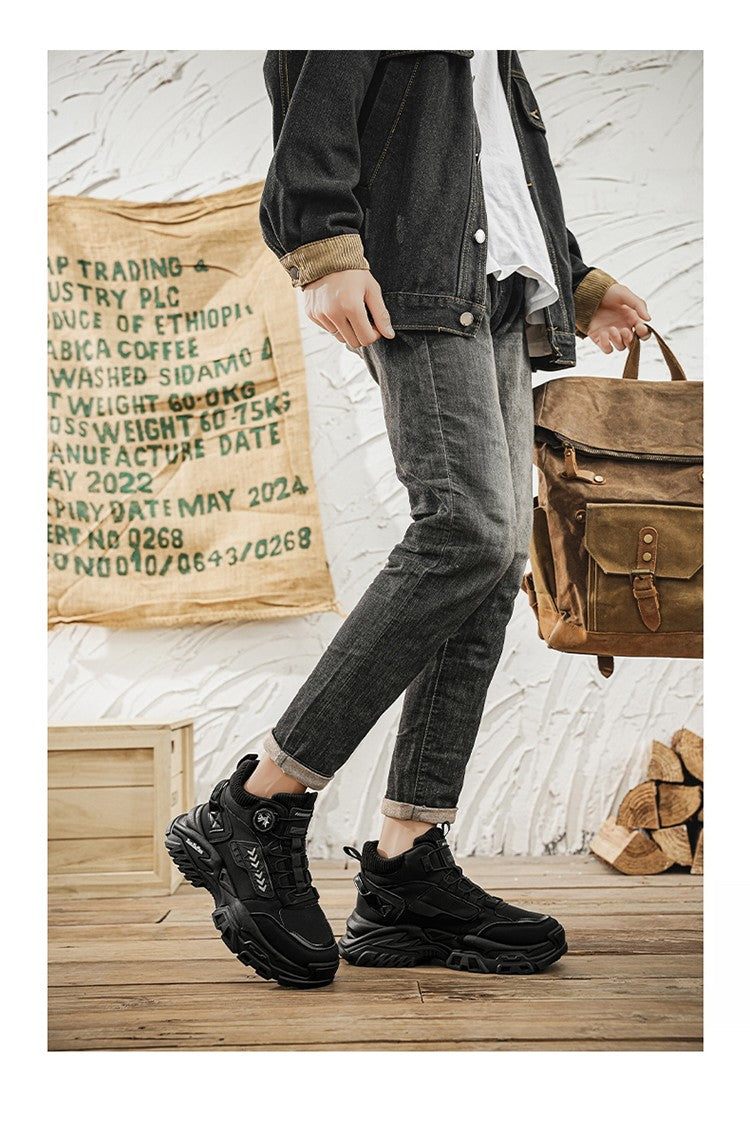 New Men's Casual Outdoor Construction Site Work Durable Safety Shoes, Black for Outdoor Mountain Climbing and Hiking Sports