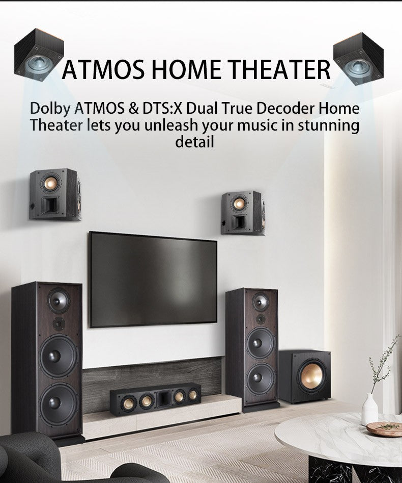 Conjunto de áudio Bluetooth de home theater com rede inteligente e 7.2 canais Balenald Dolby Atmos de última geração