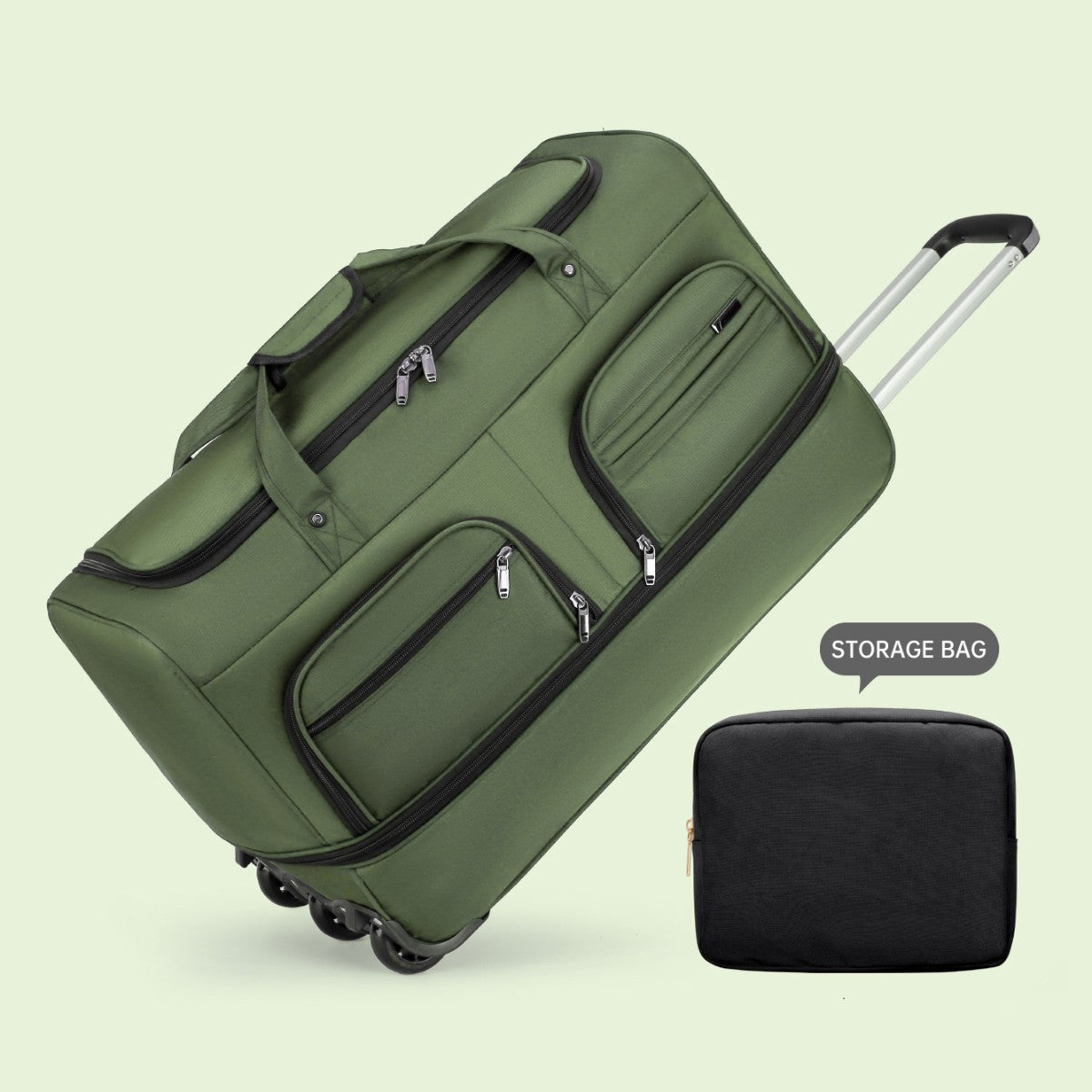 Airline Checked Bag Foldableing Overseas Moving Luggage Bag with Trolley Travel Luggage Rolling Travel Storage Bag Luggage Bag Men's Extra Large Capacity