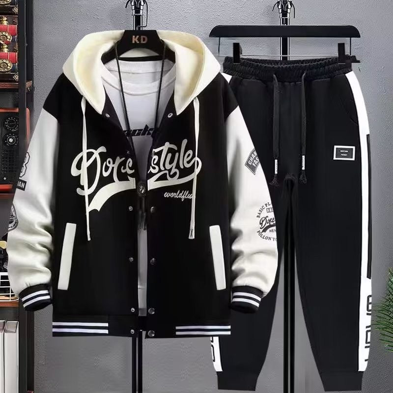 Men's Hooded Tracksuit Set Hoodie Jogger Pants 2 Piece Fashion Sports Wear Korean Popular Clothes Men Plus Size Men's Clothing