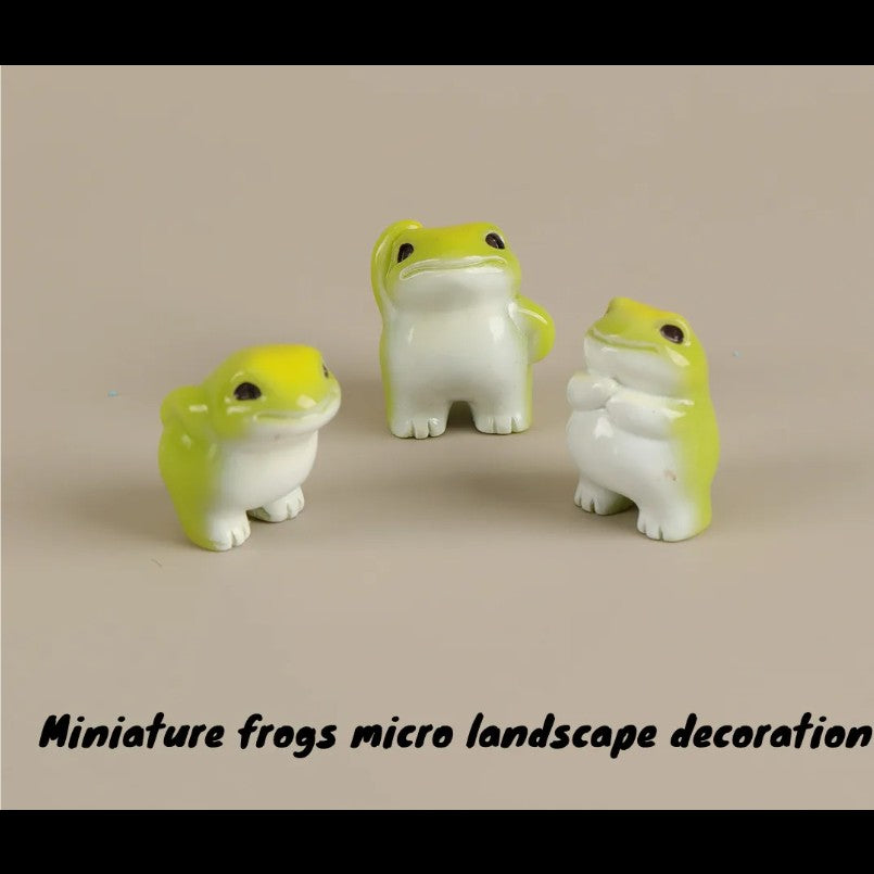 6PCS Miniature Frogs Micro Landscape Decoration Kawaii Forg Fairy Garden Accessories Mini Forg Desk Decoration