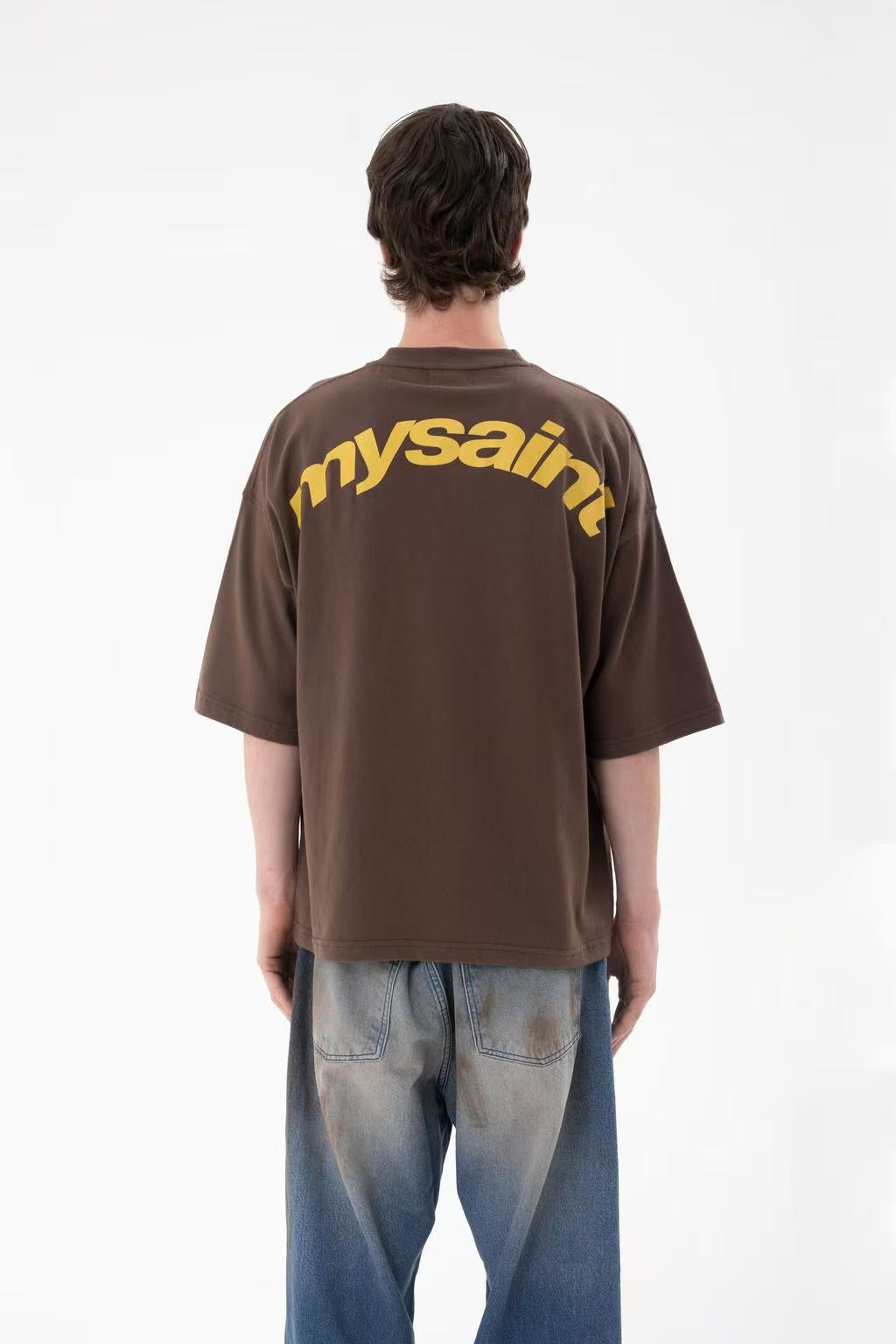 Y2K retro punk street English logo print design fashionable couple casual short sleeved hip hop gothic Harajuku loose shirt