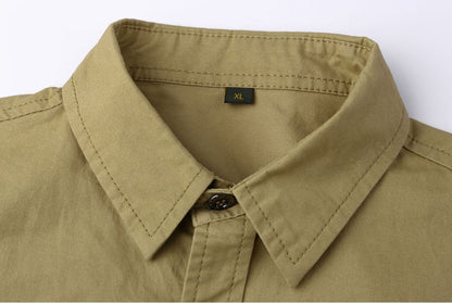 Summer Tactical Shirt Men Brand Cotton  Badge Short Sleeve Cargo Shirts Mens Solid Air Force Bomber Tops Big Size 6XL