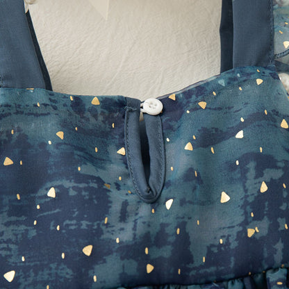 Summer Baby Girl Dress Bow Sequined Sleeves Princess Tulle Dress for Kids Girl Dance Party Gown Summer Clothes