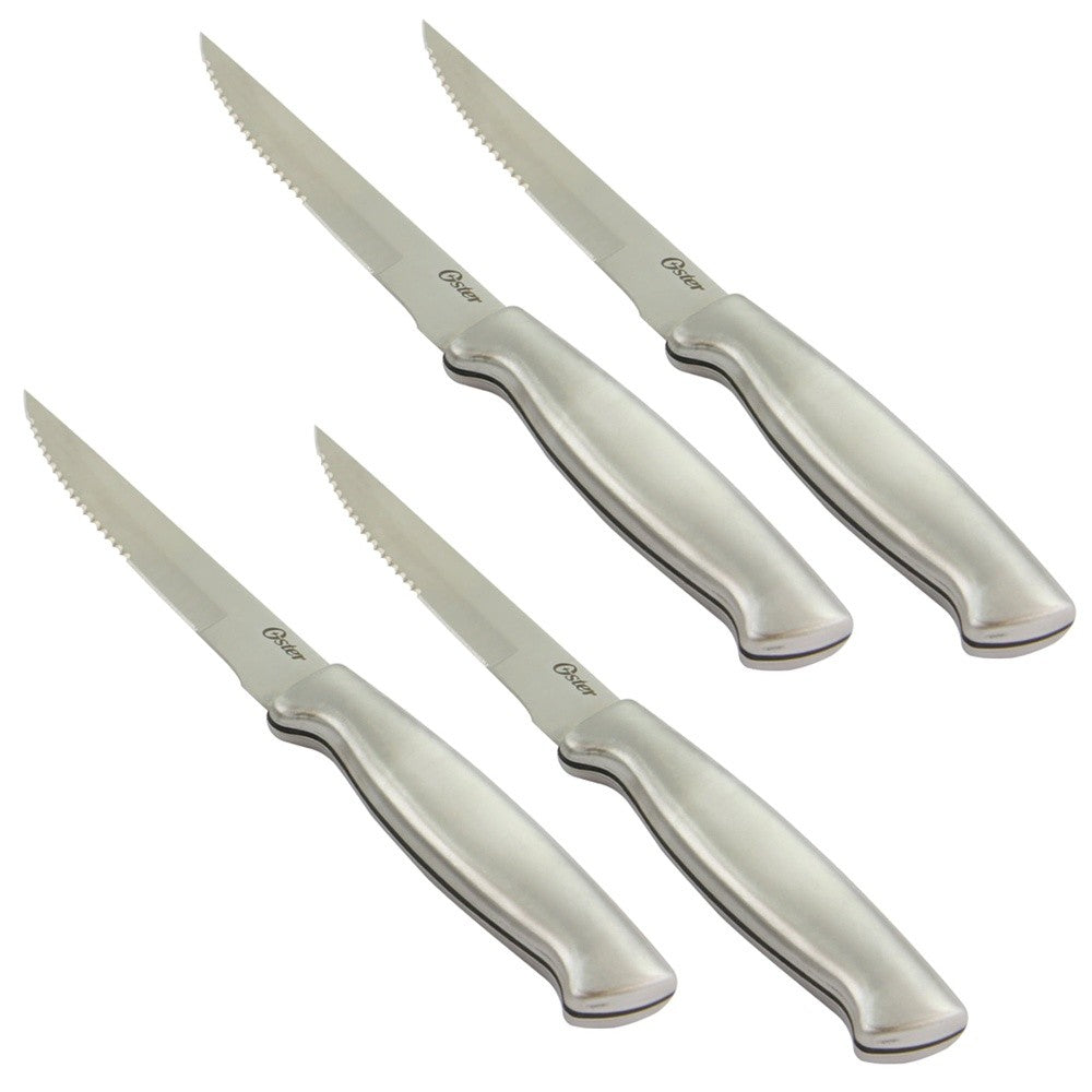 Conjunto de 4 Facas de Bife em Aço Inoxidável 4.5 Polegadas Lâminas Serrilhadas Resistente à Ferrugem Talheres de Cozinha Lavar à Mão