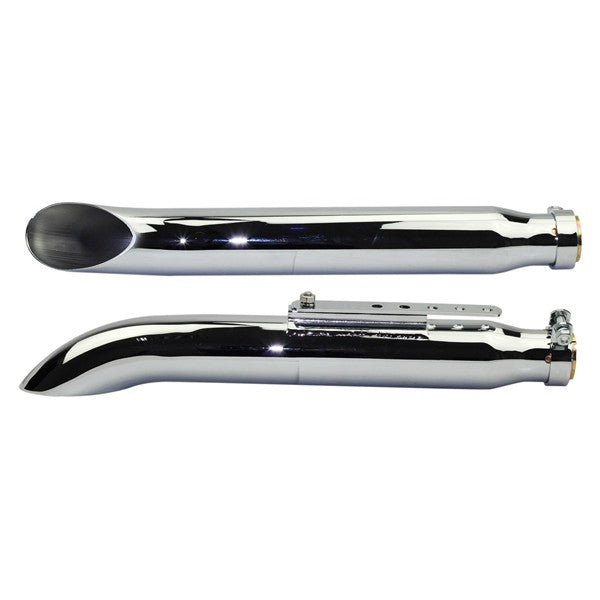 1 Pair Motorcycle Exhaust Muffller Pipe for Harley Suzuki VL 125 800 1500 Intruder Bobber Chrome Tapered Turn Out Iron Silenc