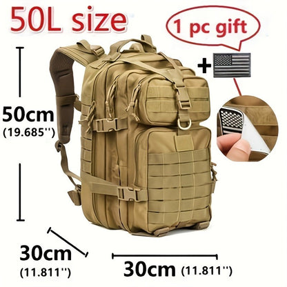 Mochila Tática Elite 50L/30L | Mochila de Trabalho e Militar 3X Mais Forte | Resistente e de Alta Durabilidade | Mochila de Sobrevivência MOLLE de 3 Dias