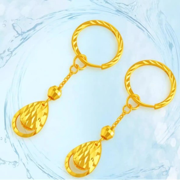 Tassel Fortune Bead Earrings Women's 24K Gold AU999 - Exquisite gold fortune beads, swaying tassels, ideal for charming dates
