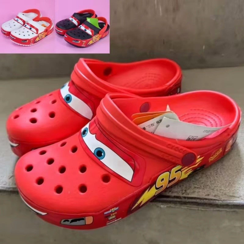 Disney Mcqueens Pixar Desenho Animado Chinelos Sólidos Impermeáveis Sandálias ao Ar Livre Casuais Respiráveis com Tira no Tornozelo Sapatos de Eva Presente