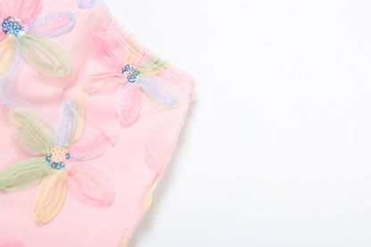 Weird Puss Colorful Flowers Skirts Women Sequins Patchwork Mesh Summer Trend Sweet Street Party Casual Holiday Chic Mini Bottoms