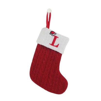 Christmas Alphabet Knitting Socks Christmas Tree Ornaments Christmas Decorations For Home 2025 Noel New Year 2026 Xmas Gift