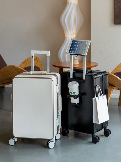 Nova Mala de Alta Qualidade 20" de Bordo para Viagem Trolley Bag Estrutura de Alumínio Atualizada com Trava Bagagem de Rodinhas Material ABS+PC