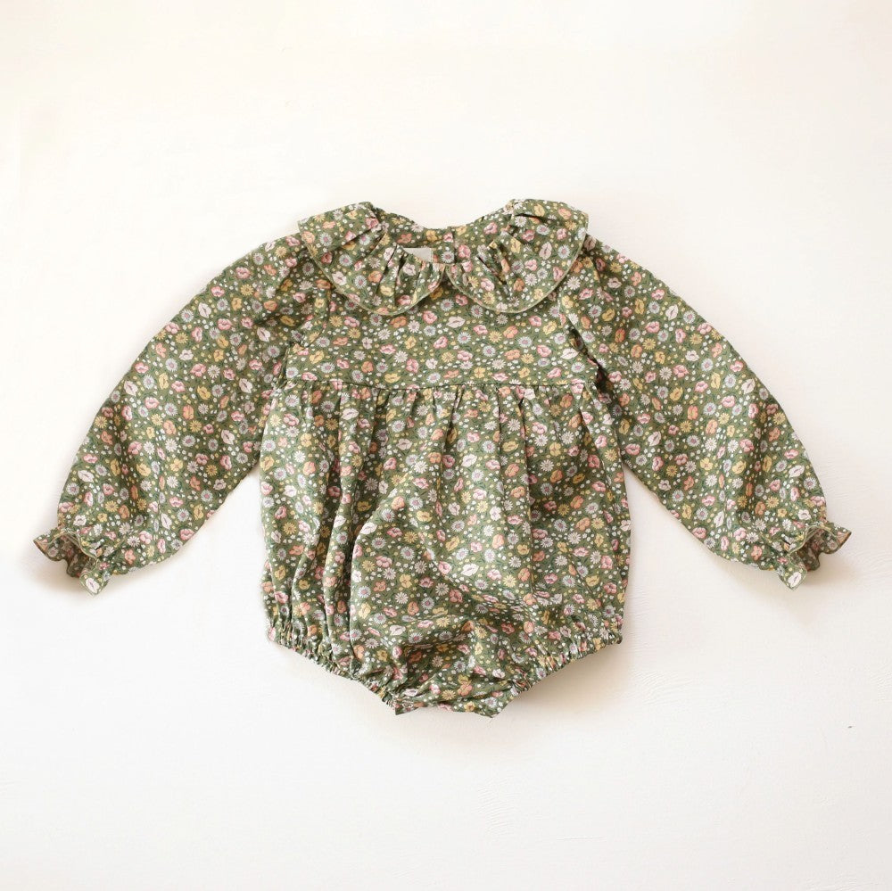 Vintage Floral Baby Girl Romper Spring Baby Girl Clothes For Wedding Party