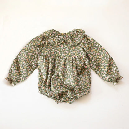 Vintage Floral Baby Girl Romper Spring Baby Girl Clothes For Wedding Party