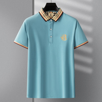 Men's Summer New Luxury Short Sleeve High Quality Designer Pattern Embroidered Anti Wrinkle Polo Shirt Business Casual T-shirt